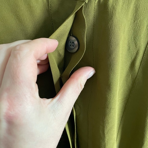 Green silk midi skirt - Picture 5 of 5